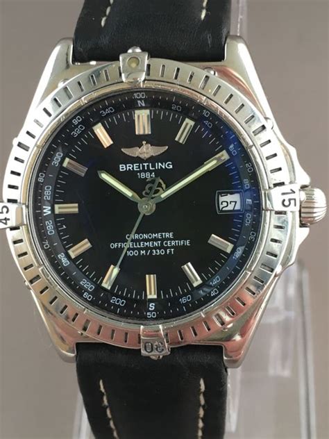 breitling wings automatic silver old|Breitling a10350 price.